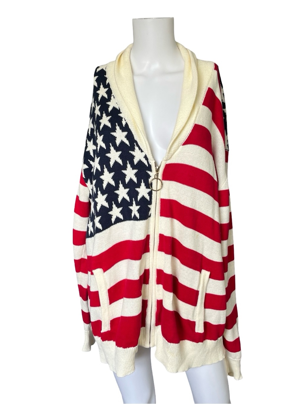 Show Me Your Mumu Zippy Cardigan Sweater America Knit Womens Size Large